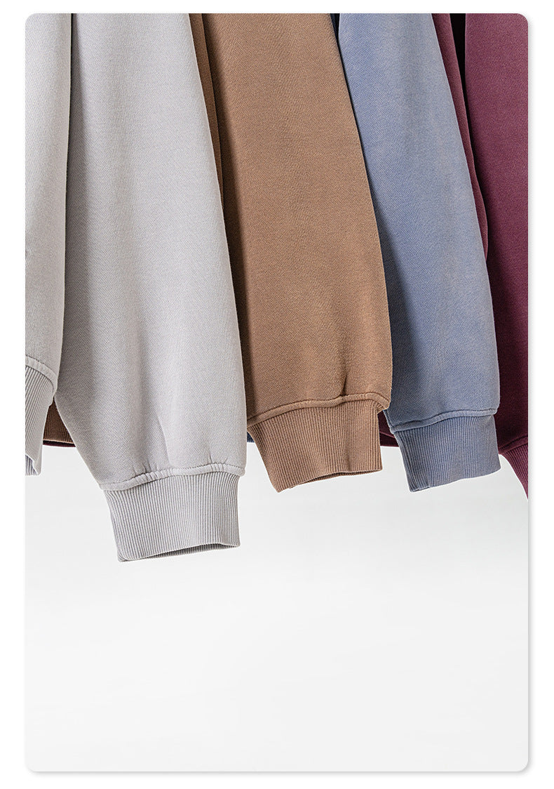 Oversize Fleece Lining Washed Pullover Hoodie WN9924
