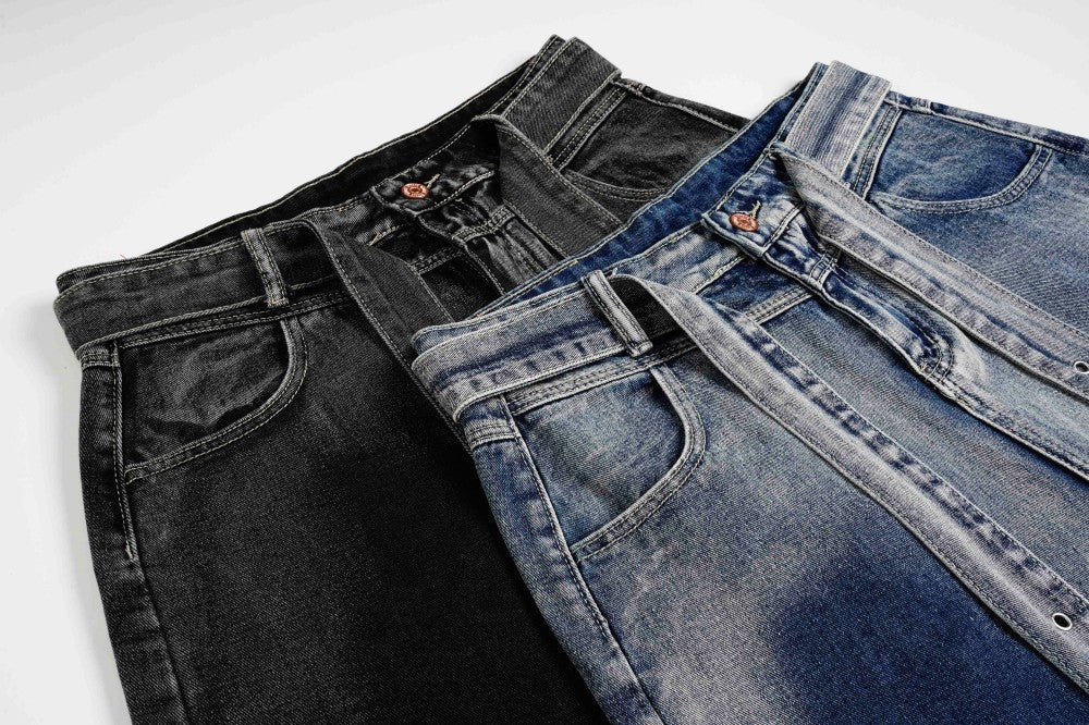Denim Workwear Wide Leg Half Pants WN27941