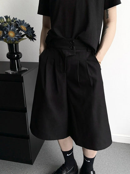 Simple Wide Leg Half Pants WN19375