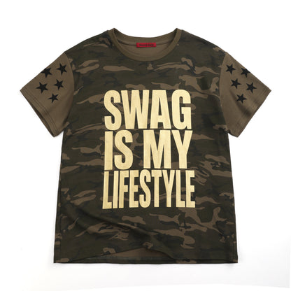 Camo Star Letter Print Short Sleeve T-Shirt WN27240
