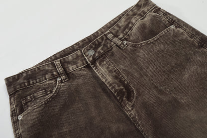 Washed Corduroy Straight Pants WN23064