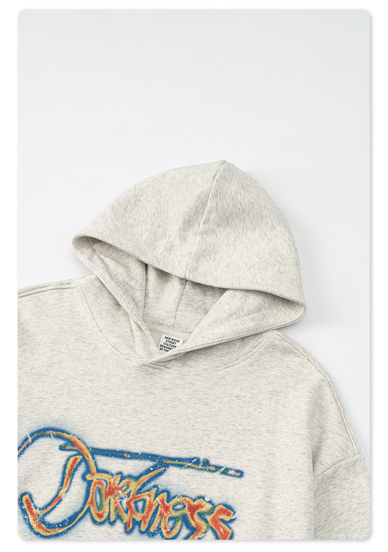 Oversize Print Pullover Hoodie WN9948