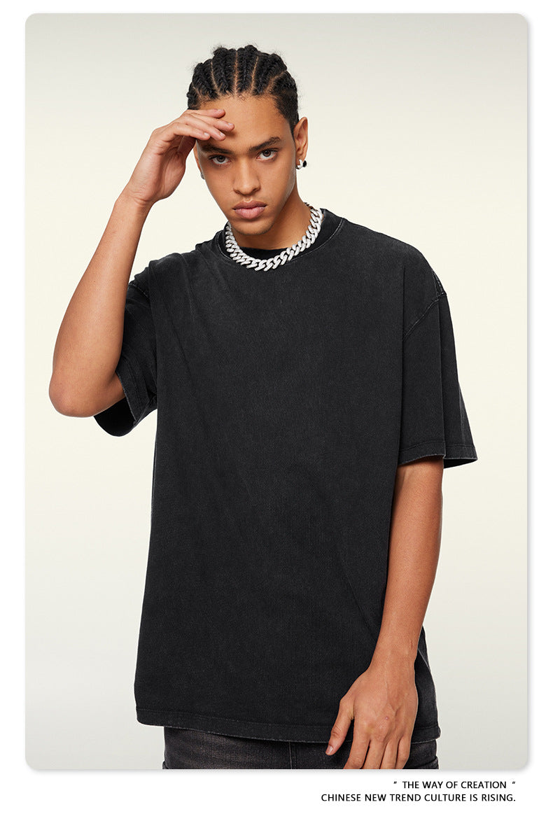 Washed Oversize Short-sleeve T-shirt WN6457