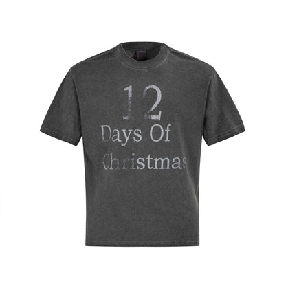 Washed Letter Print Oversize Short Sleeve T-Shirt WN26111