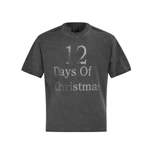 Washed Letter Print Oversize Short Sleeve T-Shirt WN26111
