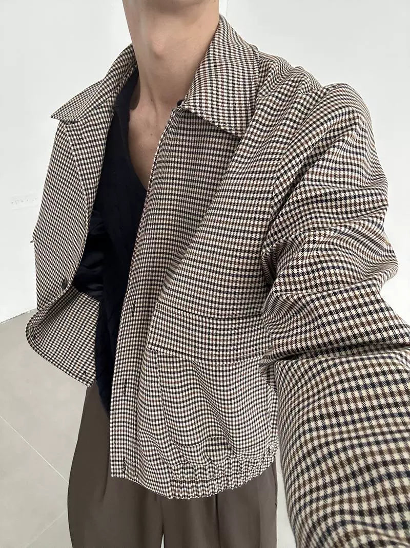 Plaid Shoulder-Pad Long Sleeve Shirt WN21507