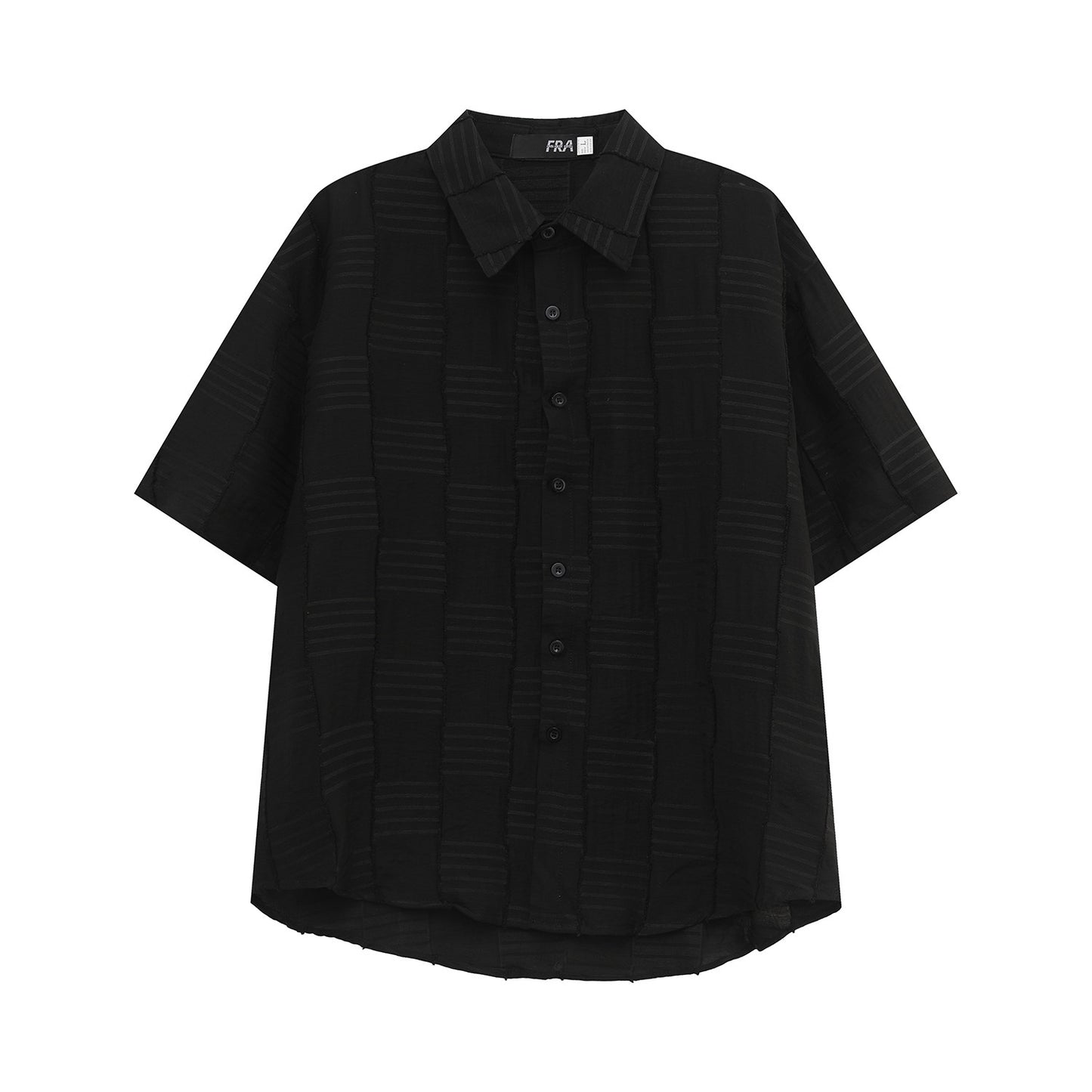 Geometric Texture Oversize Short Sleeve Shirt WN24862