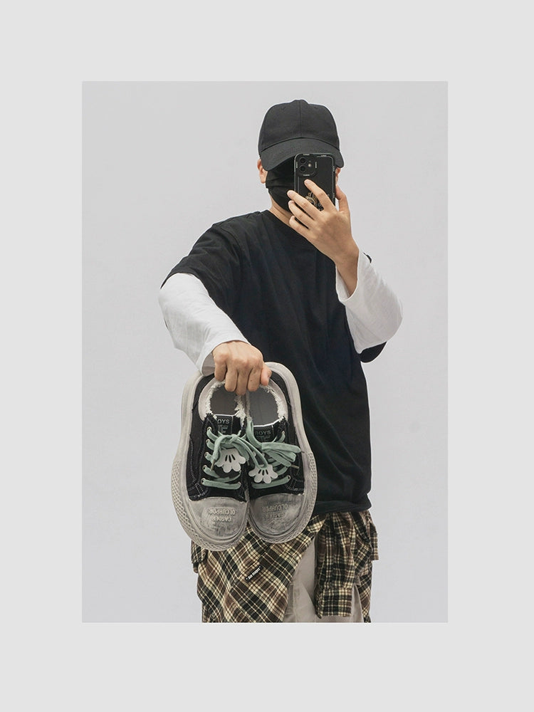 Canvas Damage Platform Derby Sneakers WN20775