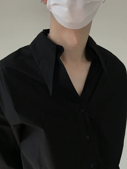 Disco Pointed Collar Long Sleeve Shirt WN21529