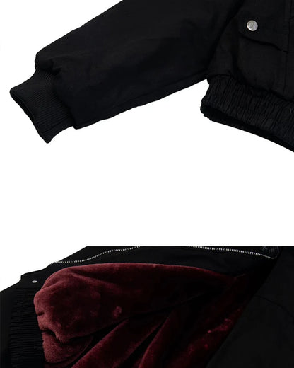 Fake Fur Collar Oversize Short Puffer Jacket WN27826