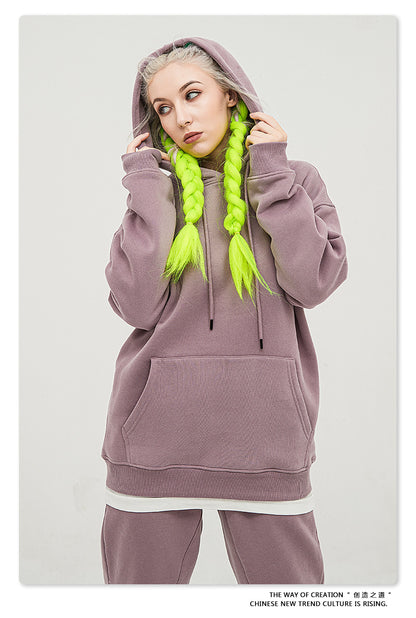 Fleece Lining Oversize Hoodie & Fleece Lining Sweatpants Setup WN9931-K2