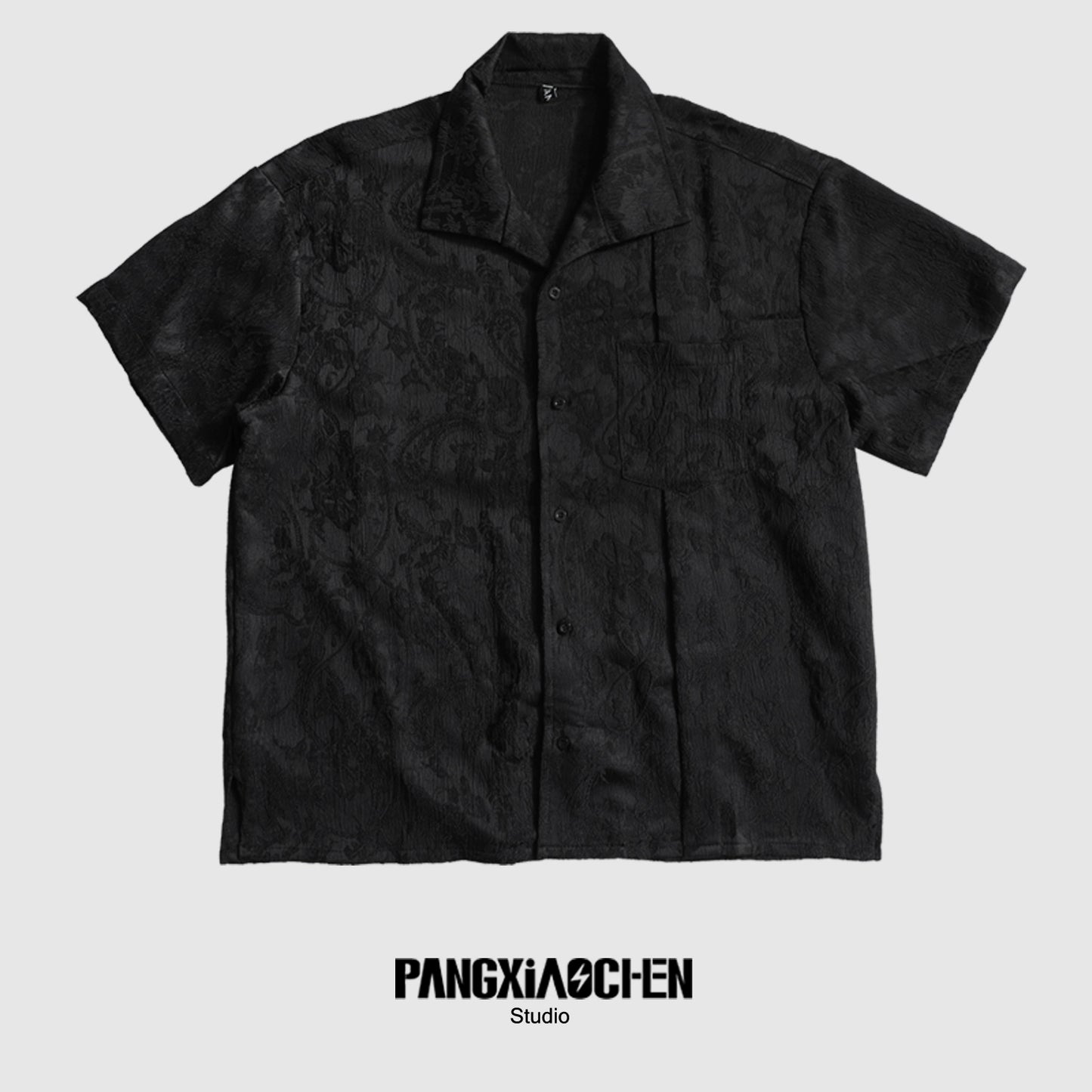 Side Slit Jacquard Short Sleeve Shirt WN20184