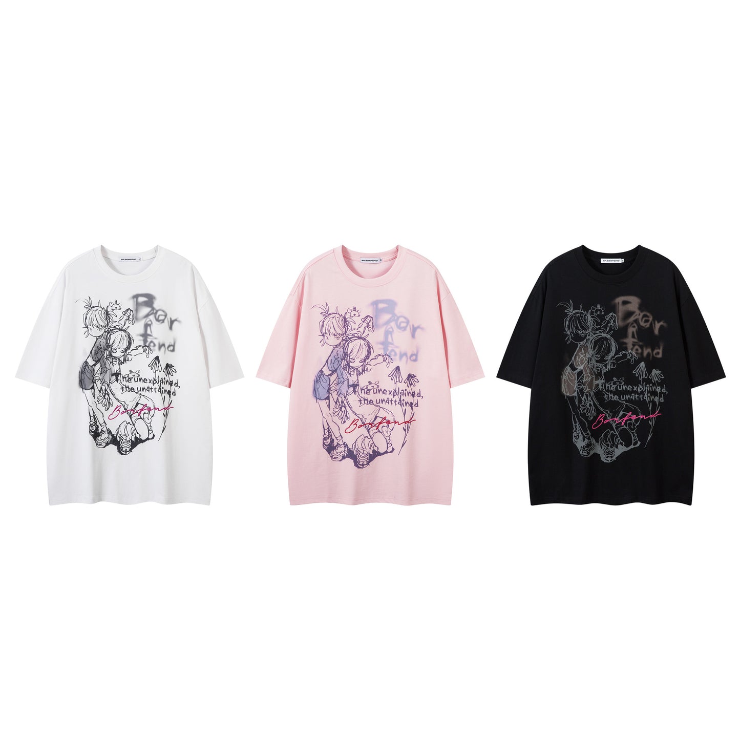 Illustration Graffiti Letter Short Sleeve T-Shirt WN25430