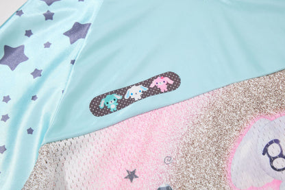 Cartoon Graphic Print V-Neck Short Sleeve T-Shirt WN25590