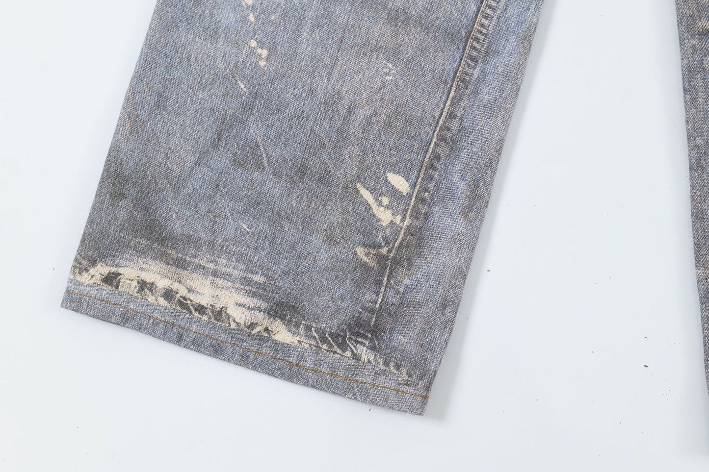 Washed Print Straight Denim Jeans WN12660