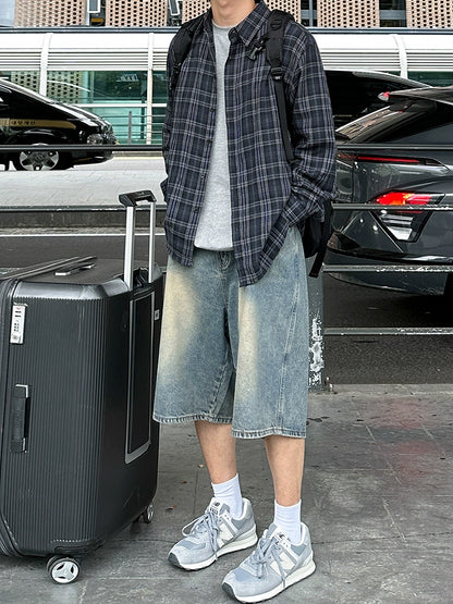 Wide Leg Washed Denim Half Pants WN20288