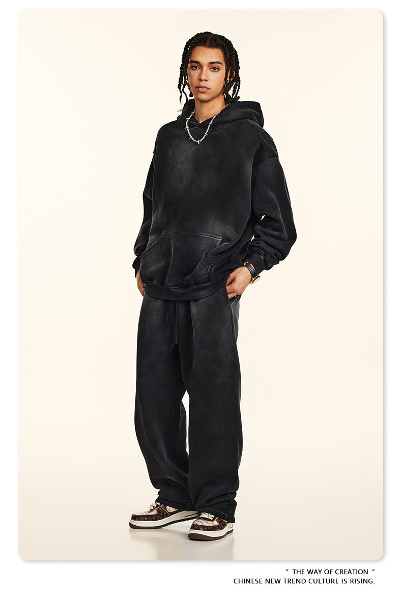 Oversize Fleece Lining Washed Pullover Hoodie WN9924