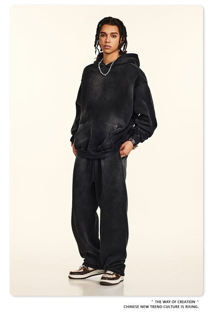 Oversize Fleece Lining Washed Pullover Hoodie WN9924