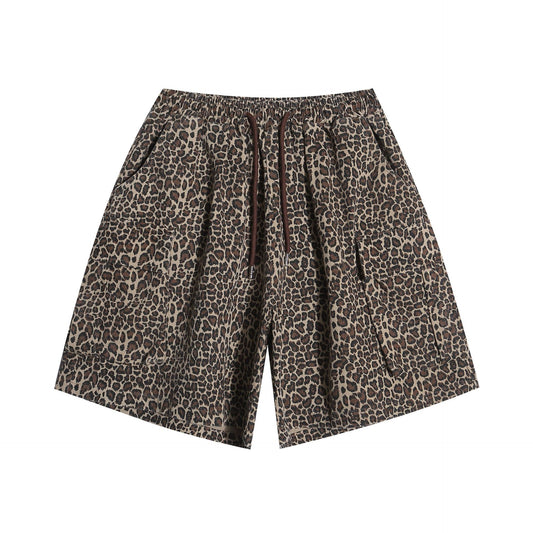 Leopard Print Wide Leg Half Pants WN18539