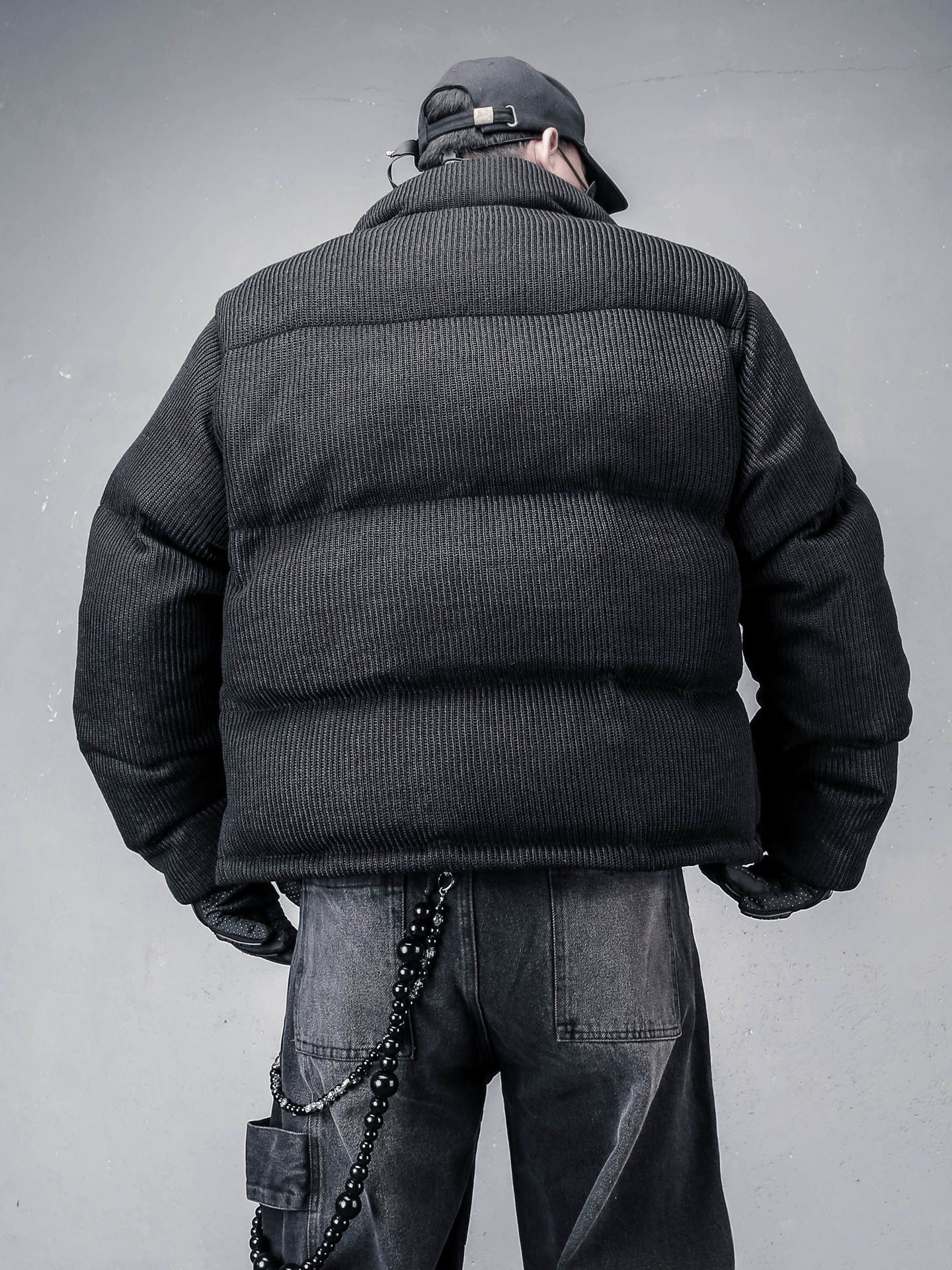 Texture High-Neck Puffer Jacket WN22393