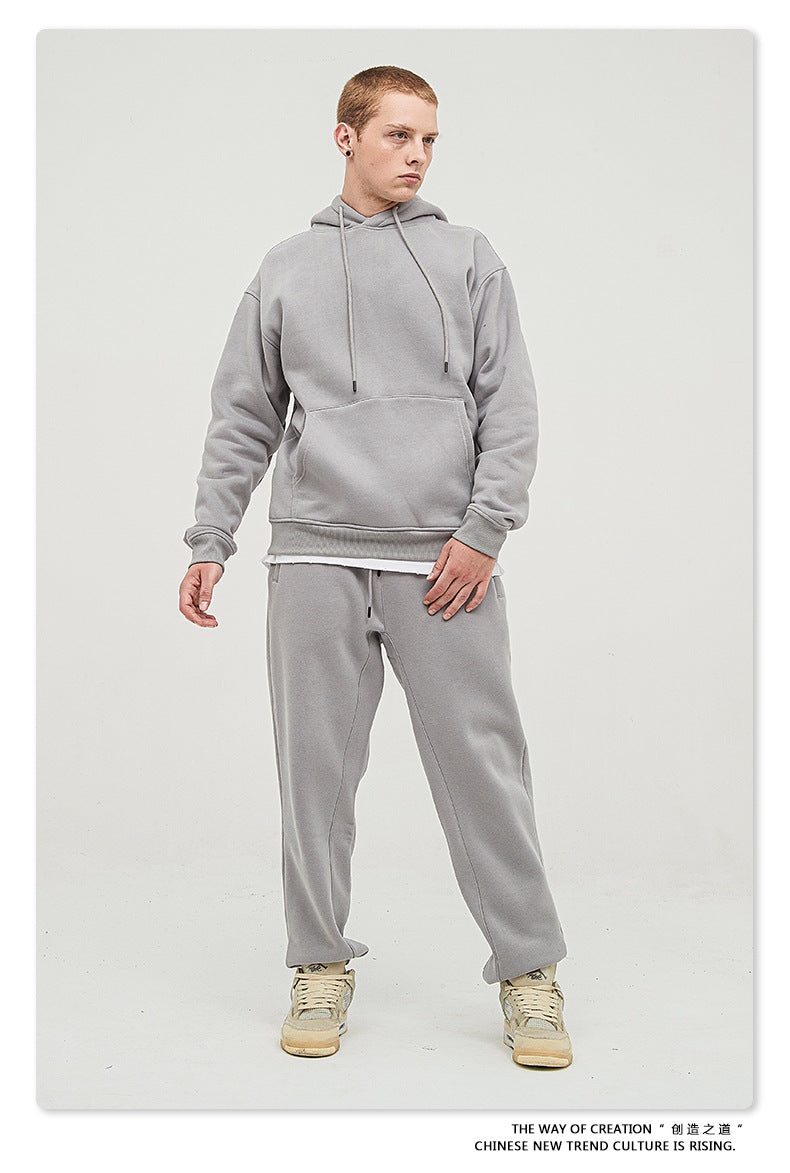 Fleece Lining Oversize Hoodie & Fleece Lining Sweatpants Setup WN9931-K