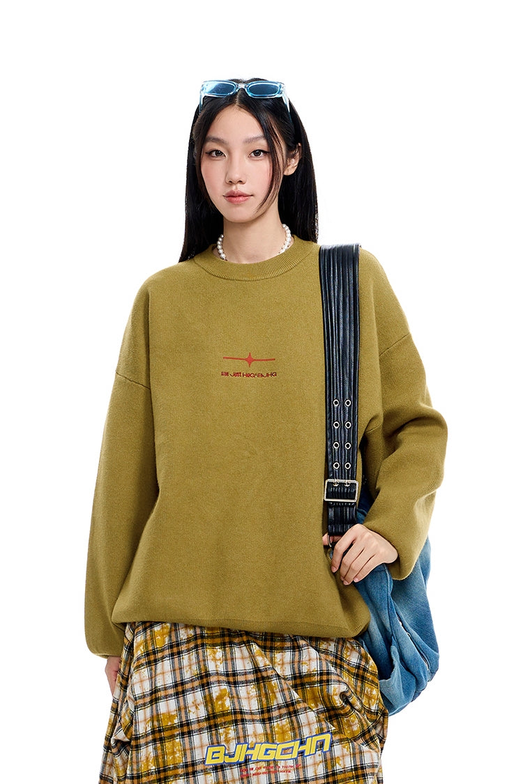 Graffiti Design Oversize Knit Sweater WN9736