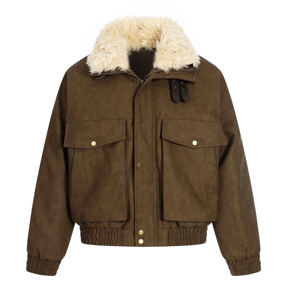 Fake Fur Collar Cropped Utility Jacket WN28023