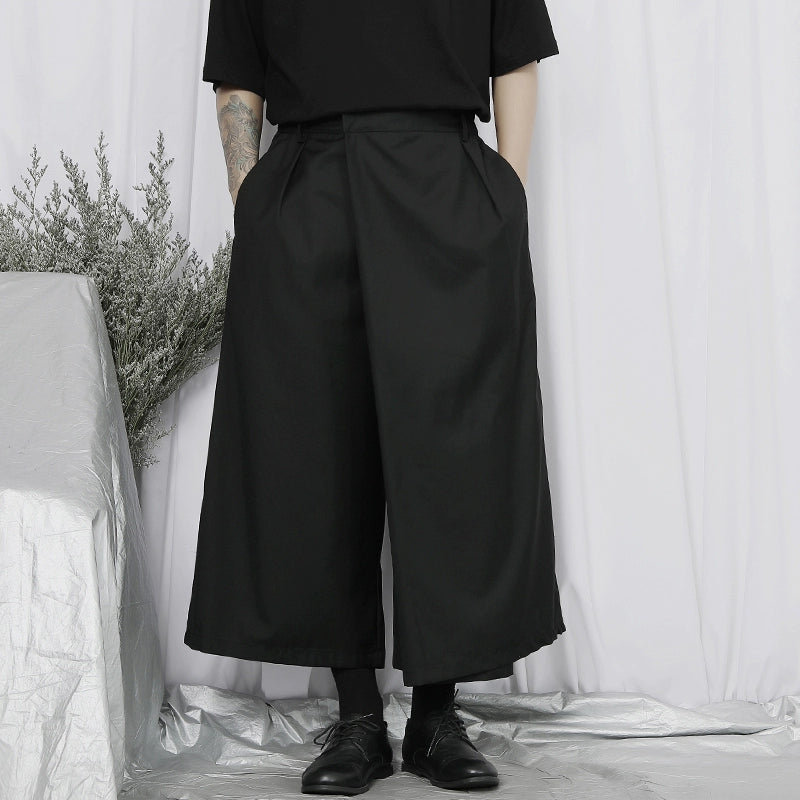 Asymmetrical Design Wide Leg Cropped Trousers WN20183