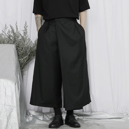 Asymmetrical Design Wide Leg Cropped Trousers WN20183