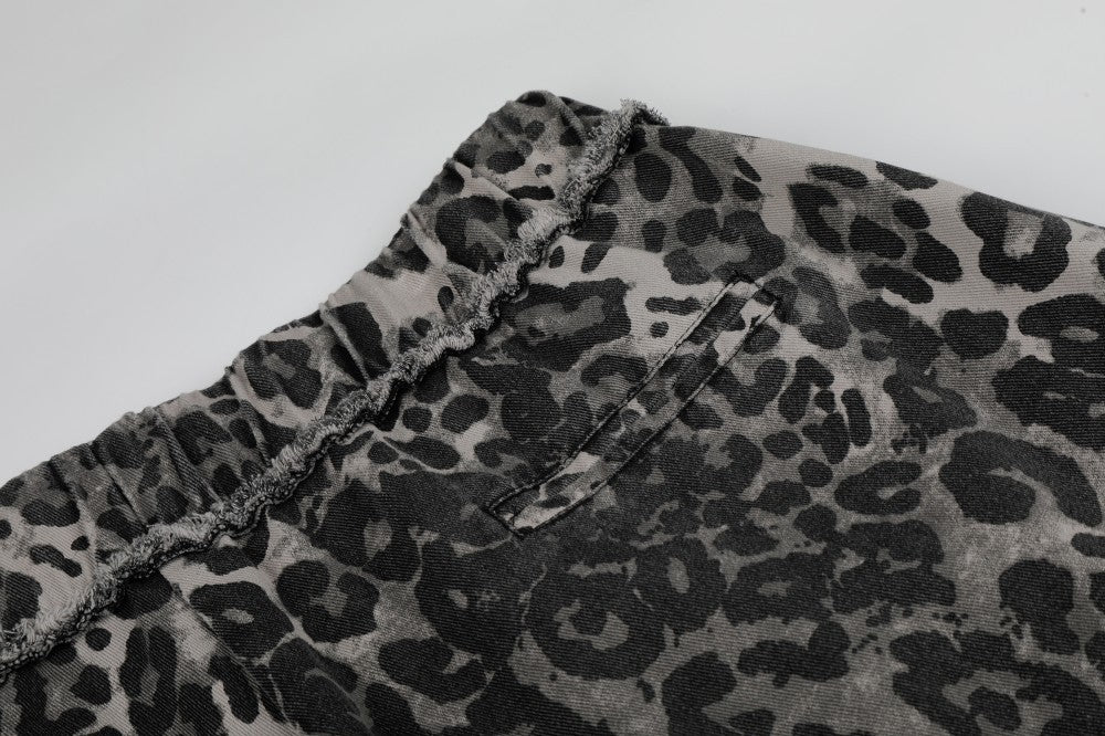 Leopard Graphic Wide Leg Pants WN28081
