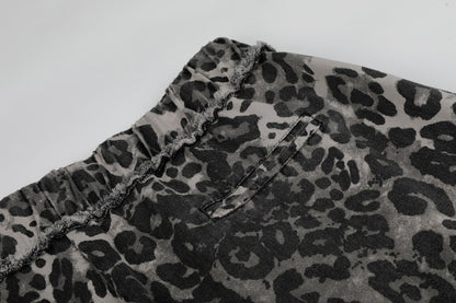 Leopard Graphic Wide Leg Pants WN28081