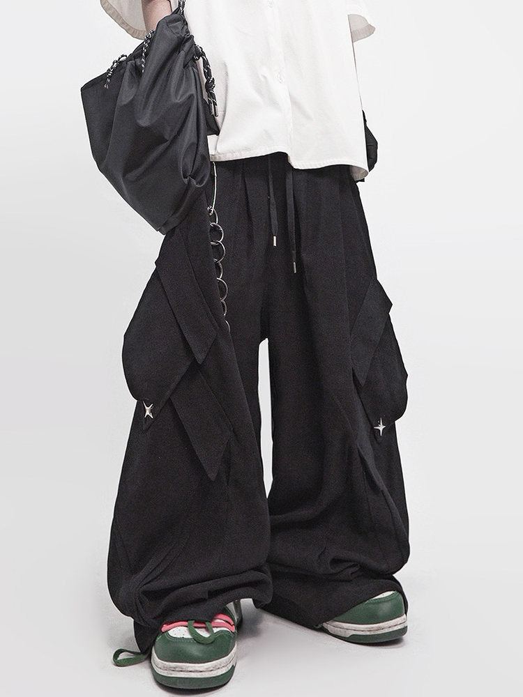 Multi Pocket Wide Leg Cargo Pants WN23975