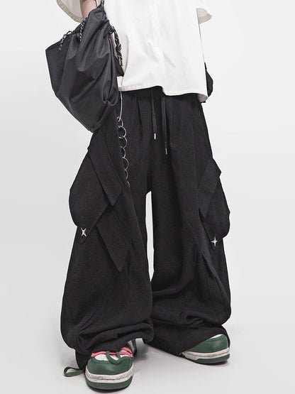 Multi Pocket Wide Leg Cargo Pants WN23975