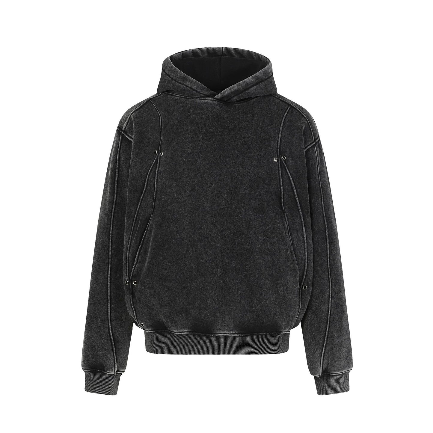 Heavyweight Washed Deconstructed Pullover Hoodie WN23037
