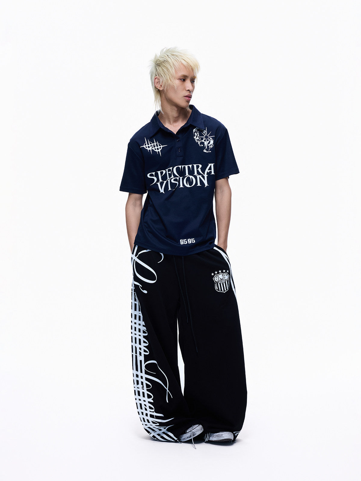 Polo Collar Letter Print Short Sleeve T-Shirt WN27285