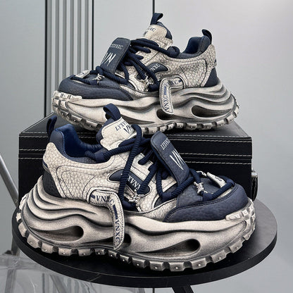 Platform Chunky Sole Strap Lace-Up Sneakers WN24831