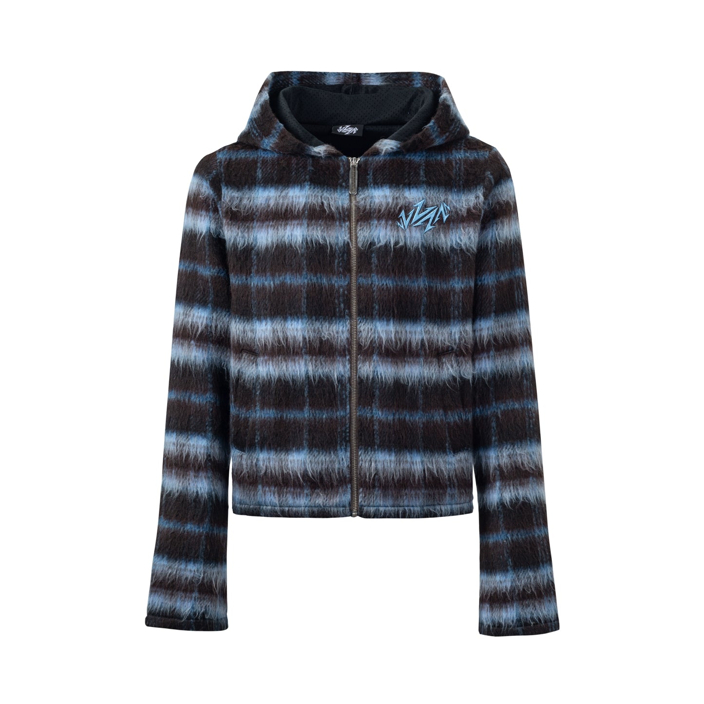 Mohair Jacquard Hooded Knit Jacket & Knit Pants Setup WN20981