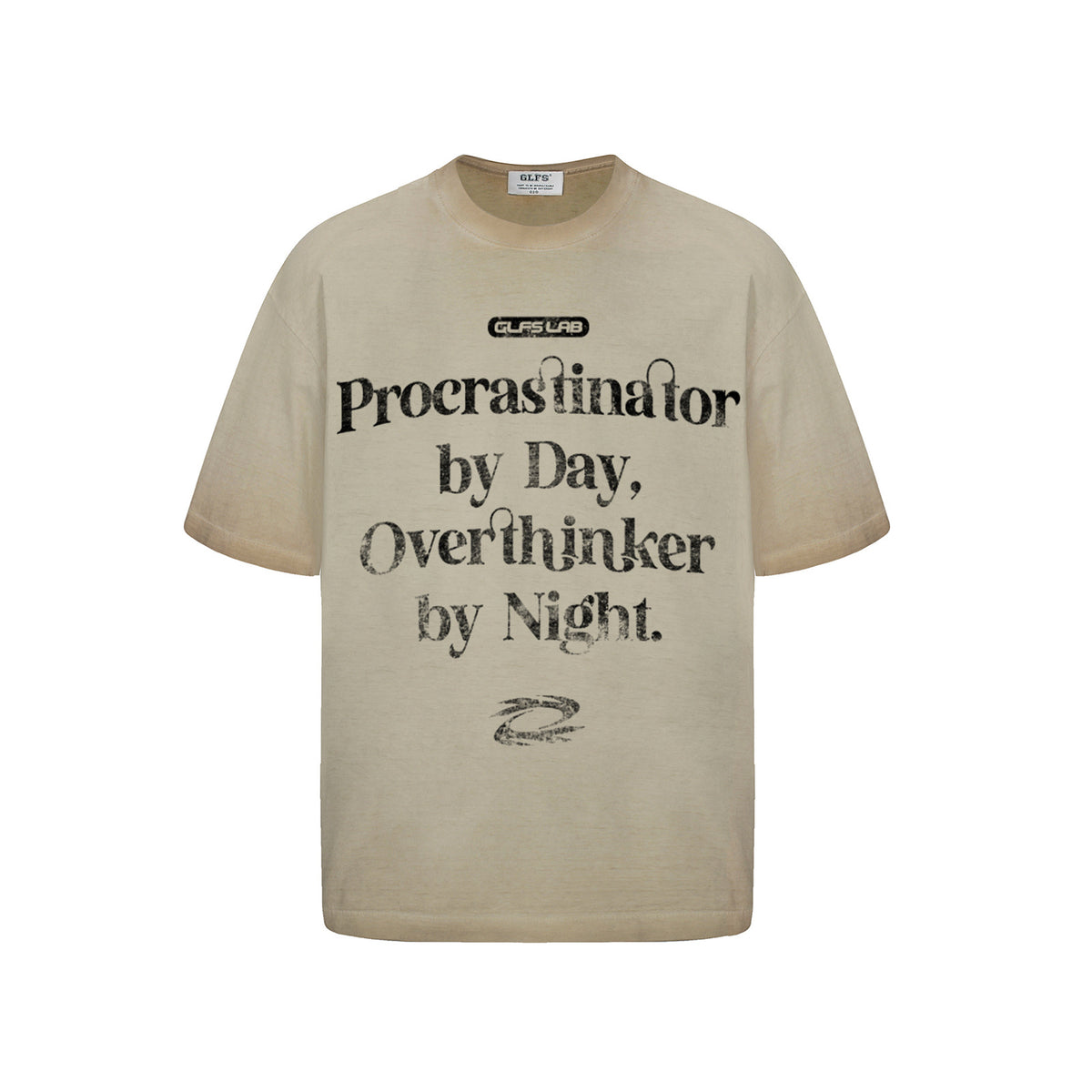 Washed Faded Letter Print Heavyweight Short Sleeve T-Shirt WN26869