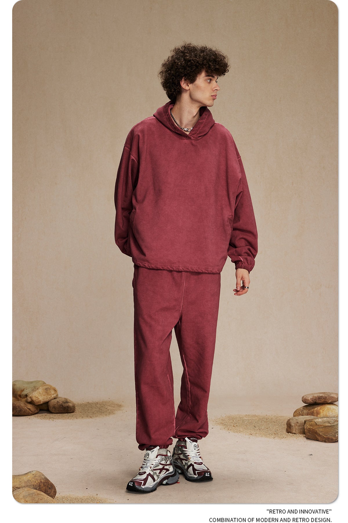 Oversize Drawstring Washed Hoodie WN9976