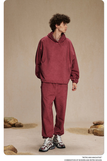 Oversize Drawstring Washed Hoodie WN9976