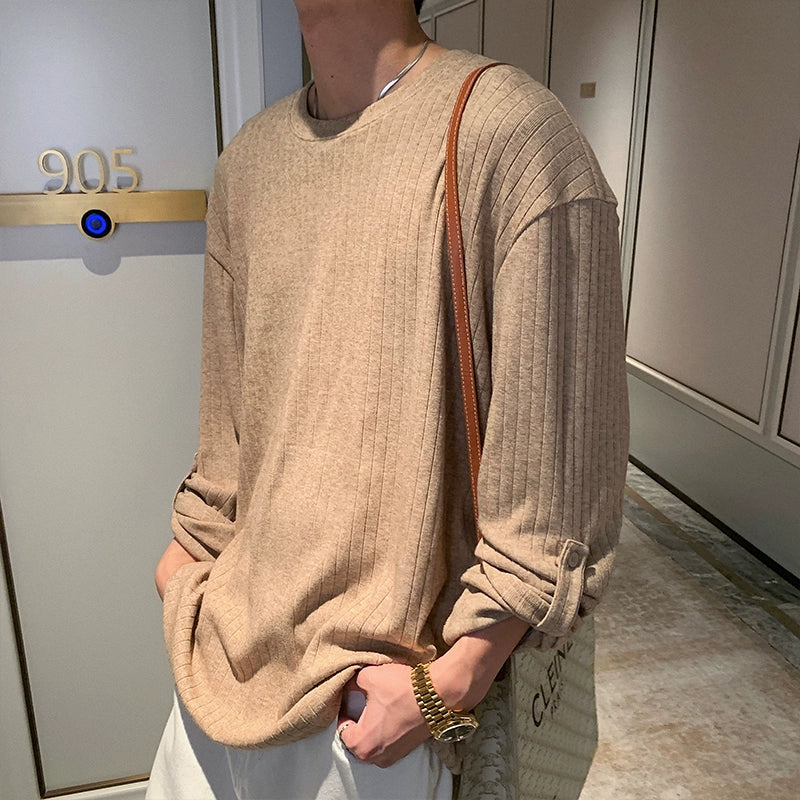 Waffle Knit Long Sleeve T-Shirt WN20396