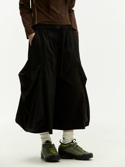 Utility 3D Pocket Wide Leg Cargo Half Pants WN27888