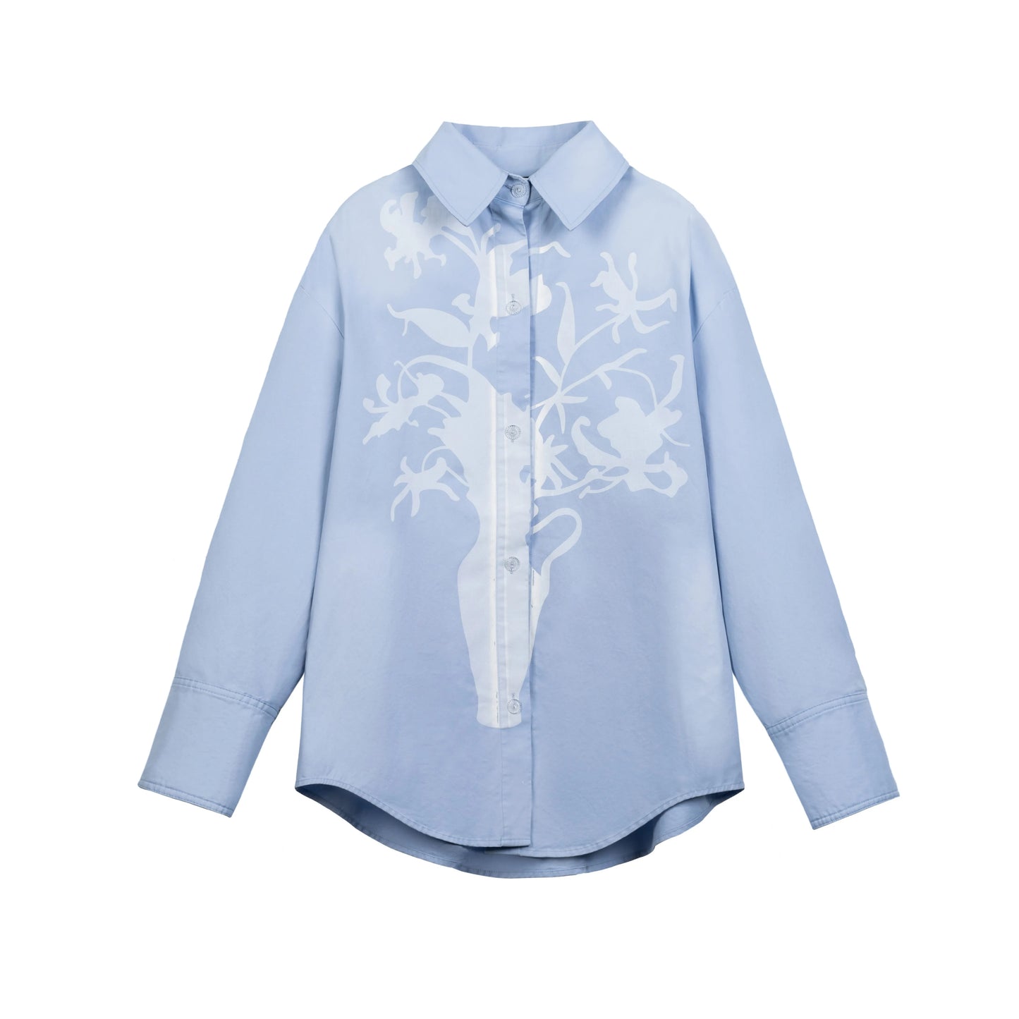 Vase Print Oversize Long Sleeve Shirt WN18864