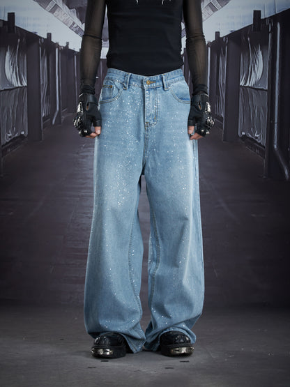 Versatile Wide Leg Straight Denim Jeans WN22848