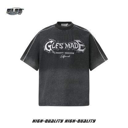 Washed Logo Print Oversize Short Sleeve T-Shirt WN26540