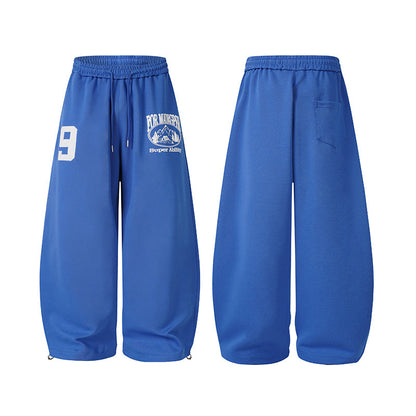 Number Graphic Wide Leg Sweatpants WN28123