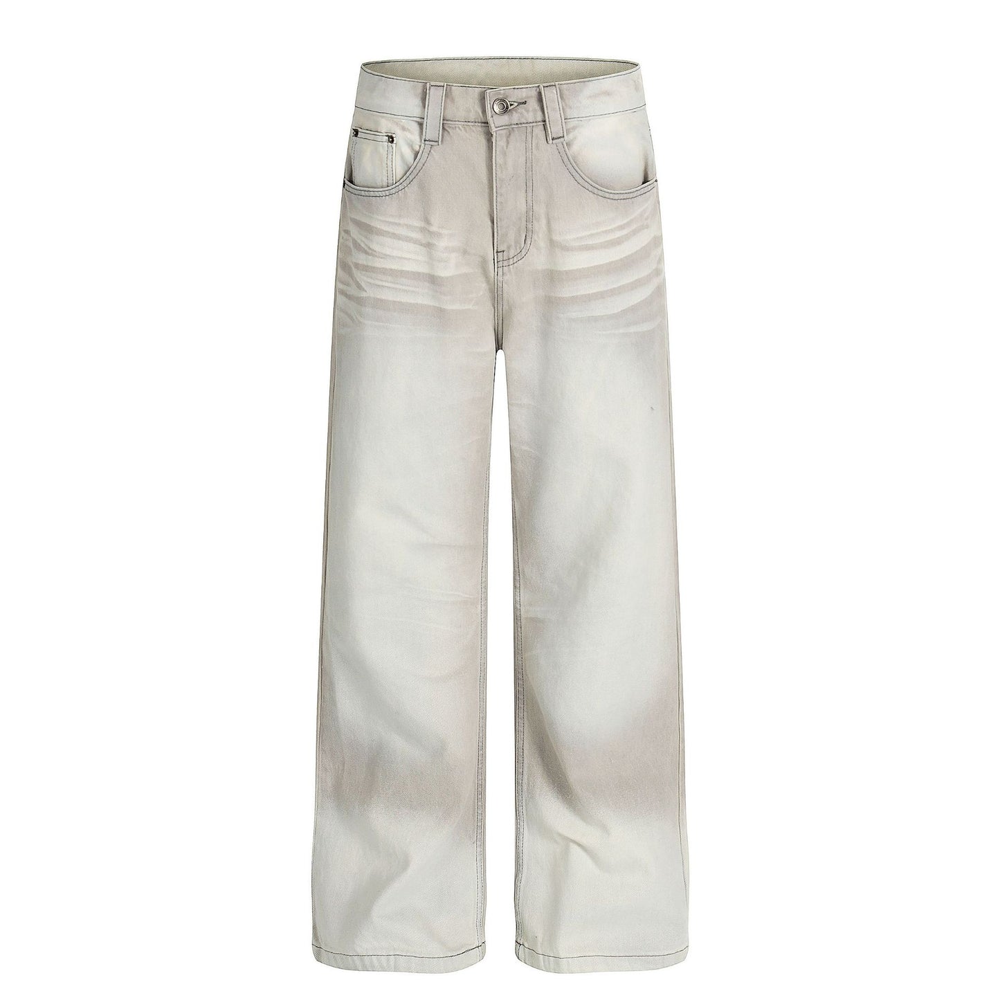 Washed Whiskers Wide Leg Denim Jeans WN25837