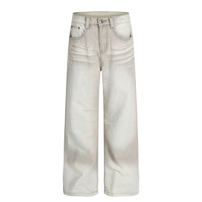 Washed Whiskers Wide Leg Denim Jeans WN25837