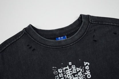 Cross Graphic Damage Sleeveless T-Shirt WN28060