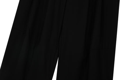 Metal Buckle Pleats Wide Leg Pants WN25953